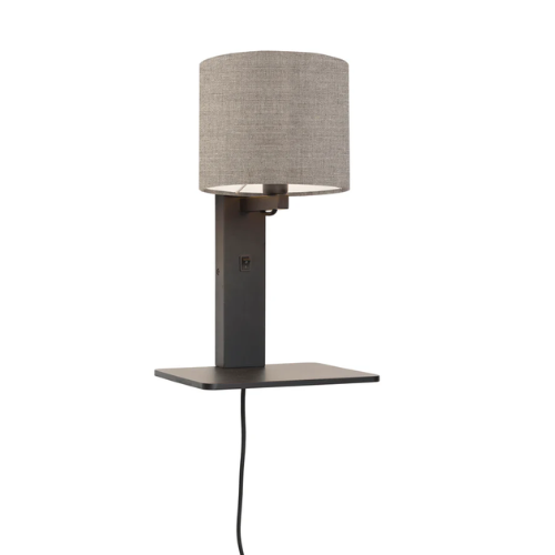 Good&Mojo Wandlamp Andes bamboe zw. plank/kap 18x15cm ecolin. donker